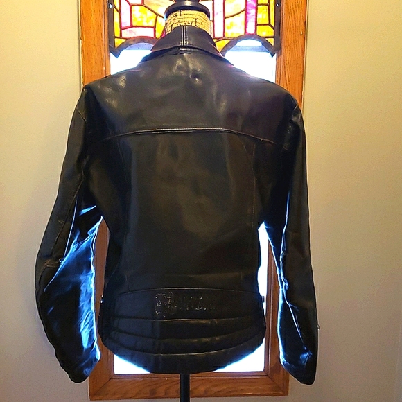 Vintage•Collectors {TT Leathers🇬🇧} Black Leather Jacket, S/M - Picture 15 of 15